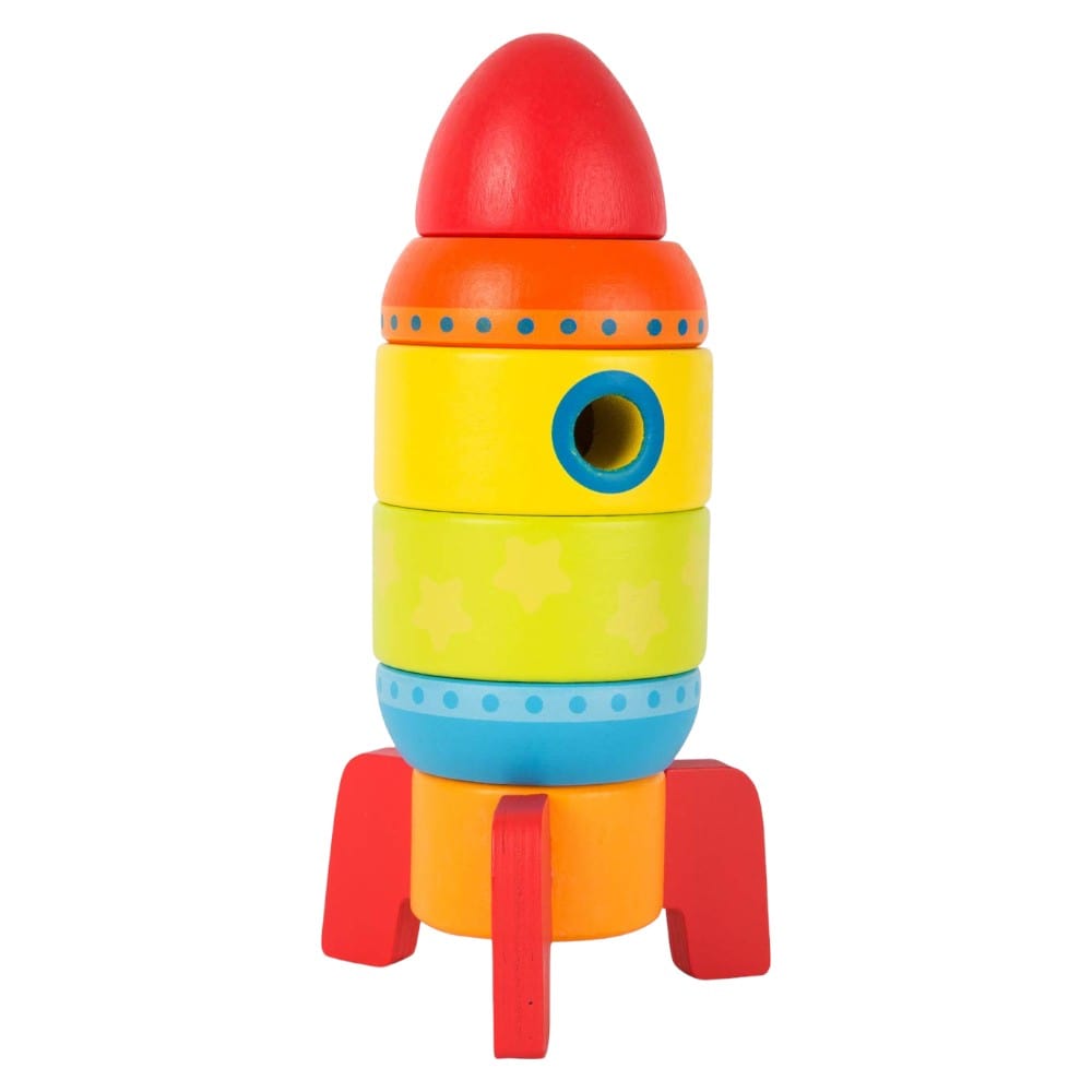 Joyfulbabygoods Construction Kit Stacking Rocket Stackable Wooden Blocks & Nesting Toys for Toddlers
