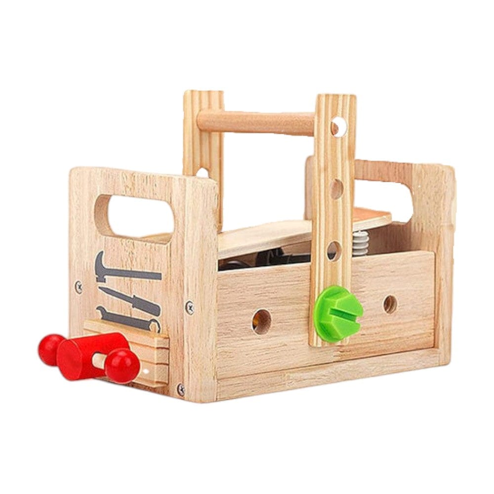 Joyfulbabygoods Kids tool box Wooden Kids’ Toolbox Set – Usable Tools for Hands-On Learning