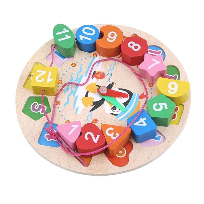 Joyfulbabygoods Learning game Colorful Wooden Clock for Easy Time Learning