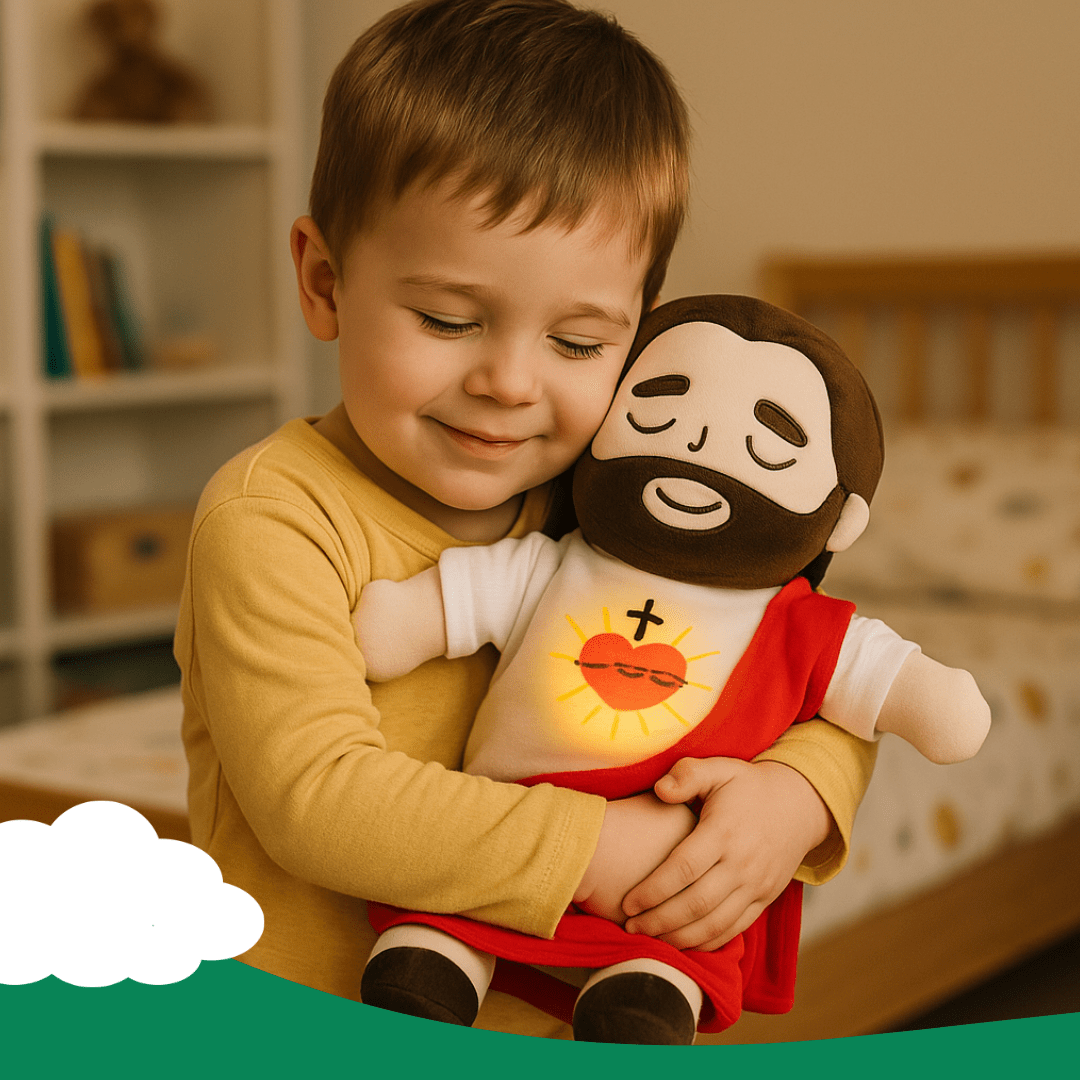 Joyfulbabygoods Plush Toy Breathing Jesus Plush Toy – 15-inch Soothing Bedtime Companion
