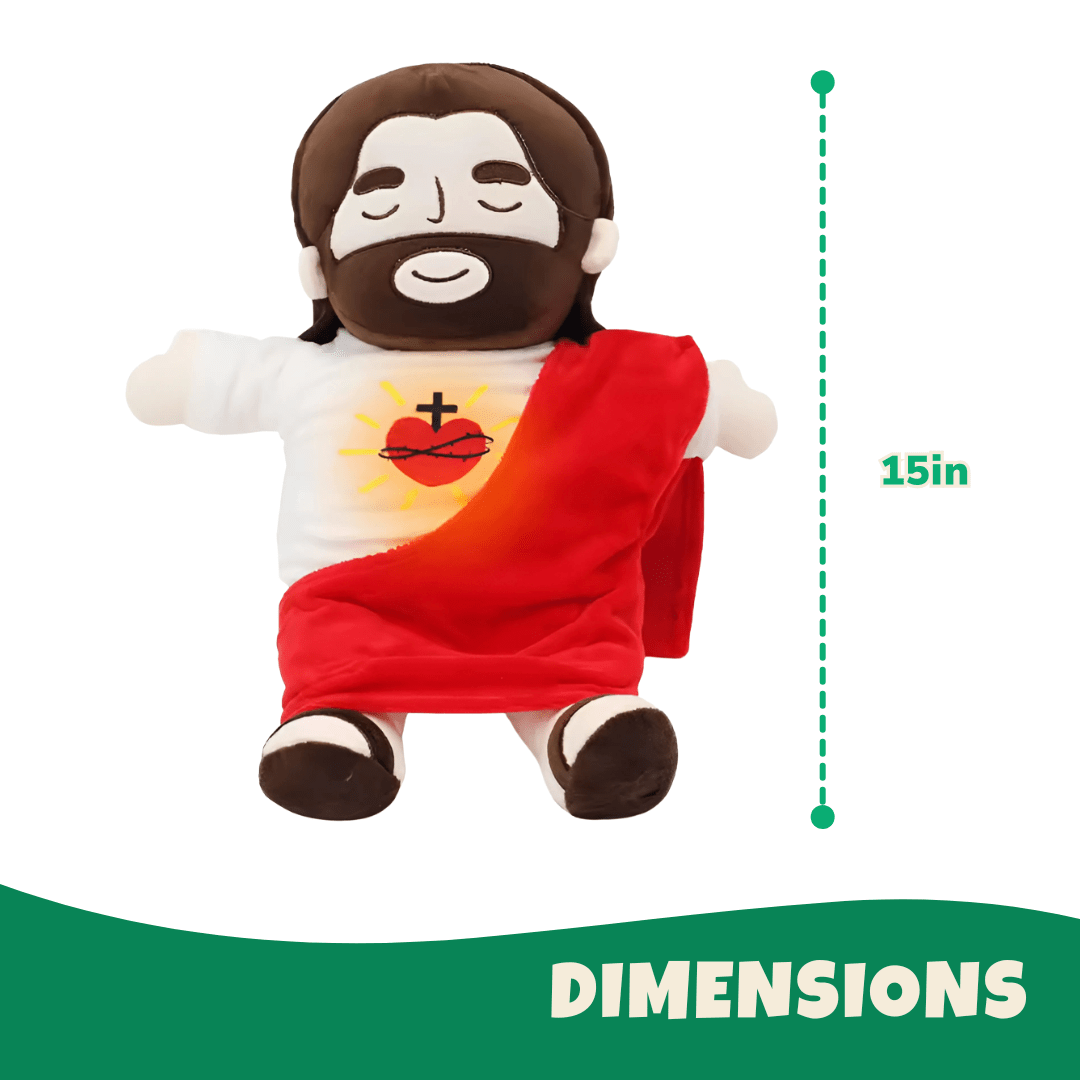 Joyfulbabygoods Plush Toy Breathing Jesus Plush Toy – 15-inch Soothing Bedtime Companion