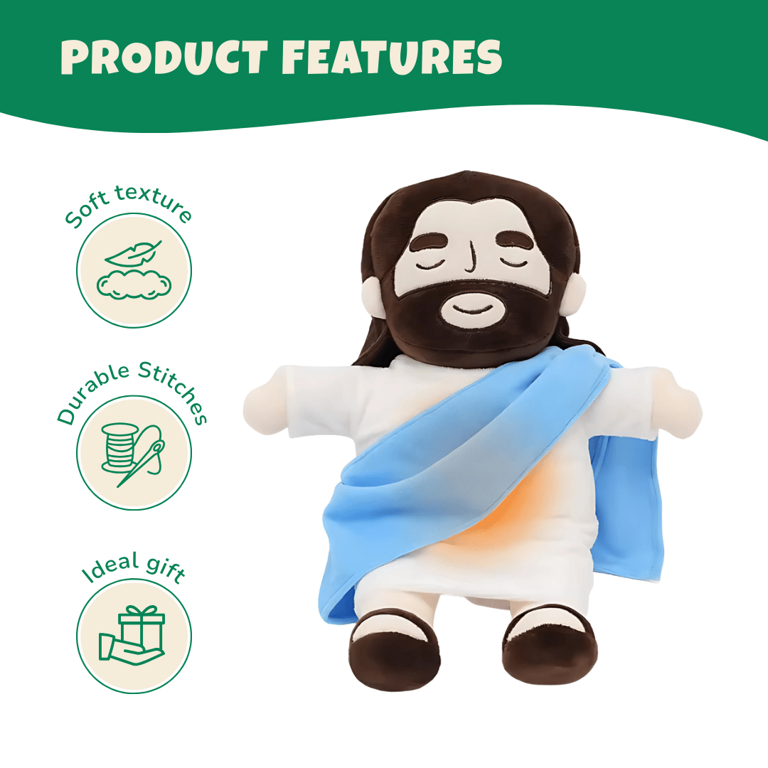 Joyfulbabygoods Plush Toy Breathing Jesus Plush Toy – 15-inch Soothing Bedtime Companion
