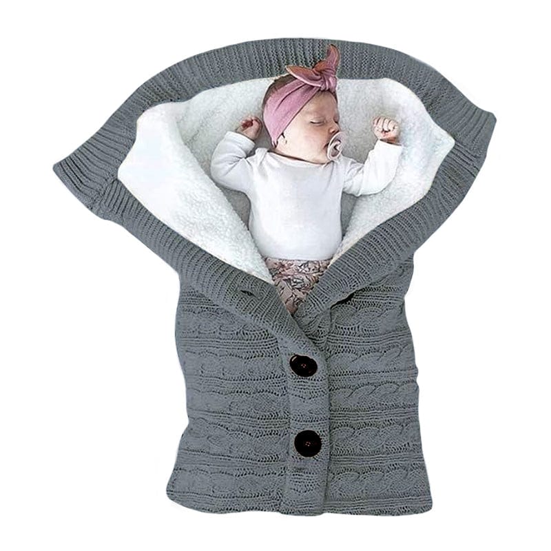 Joyfulbabygoods Polar Baby Wrap Dark Gray / One size Soft Polar Baby Wrap with Easy-Open Button, 29.5x13.8 Inch