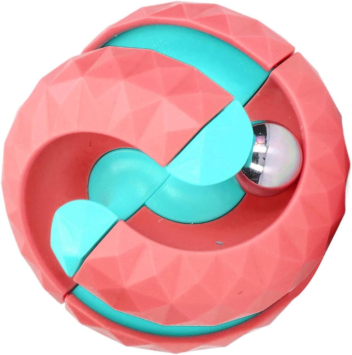 Joyfulbabygoods Rotating Cube Red and Blue Rotating Sphere Fidget Cube for Kids - Anxiety Relief & Focus