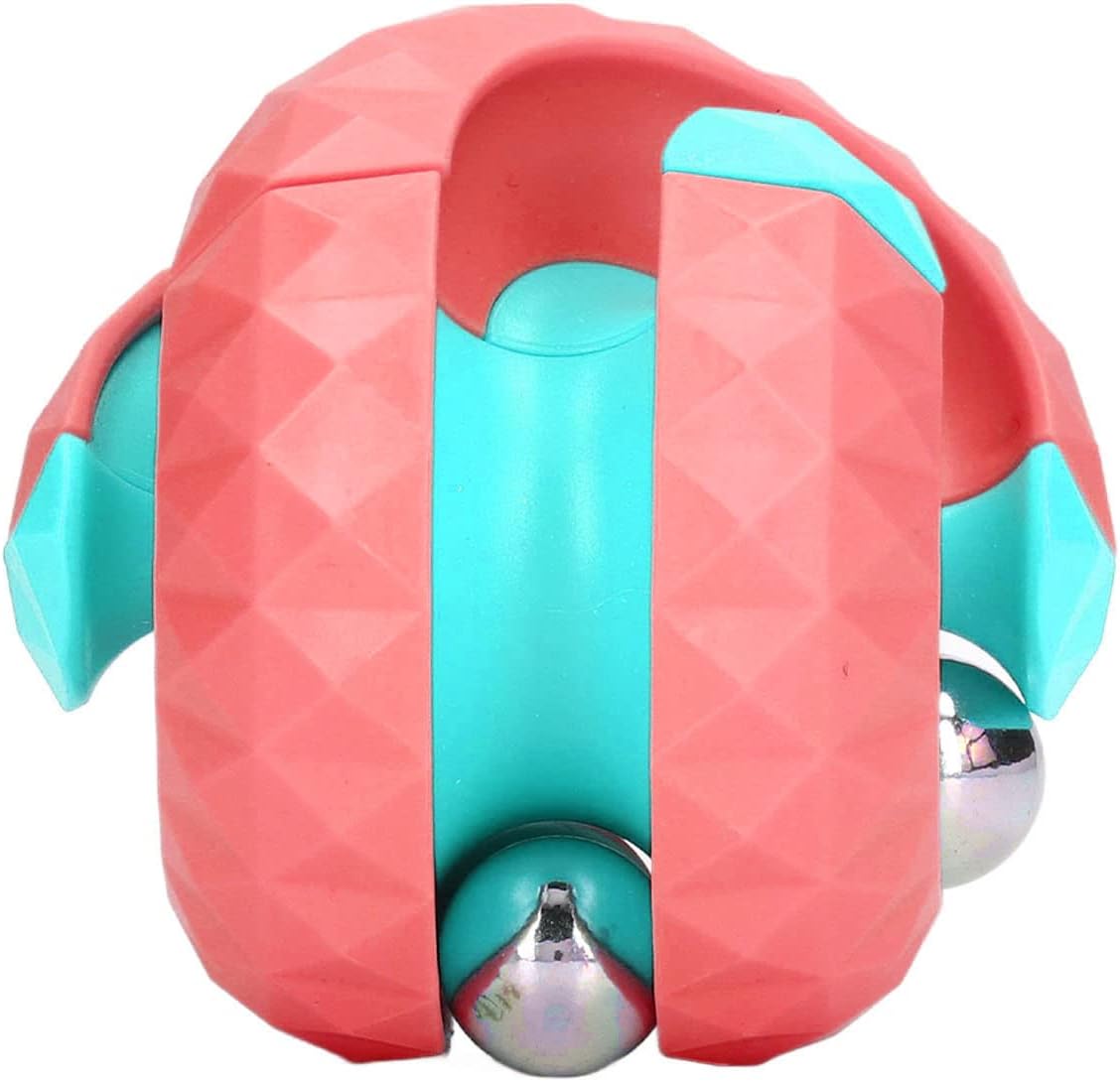 Joyfulbabygoods Rotating Cube Red and Blue Rotating Sphere Fidget Cube for Kids - Anxiety Relief & Focus