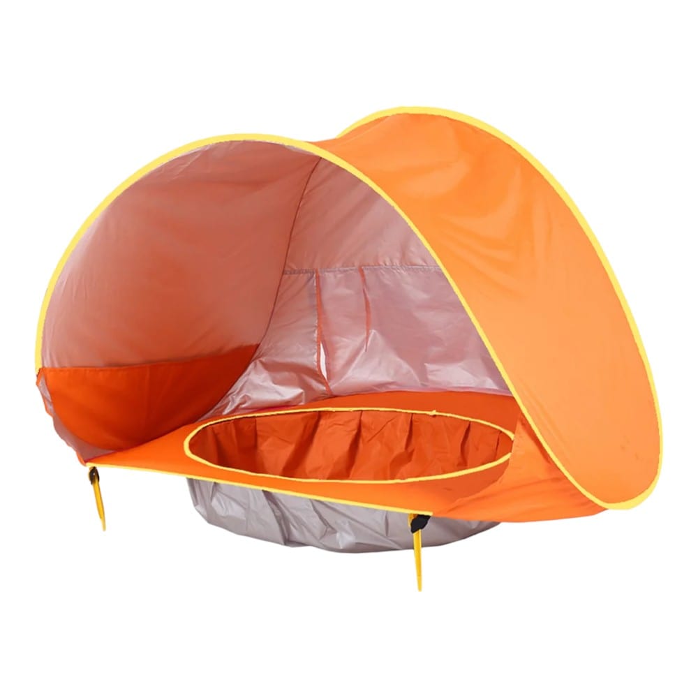 Joyfulbabygoods Baby Beach Tent Orange Baby Beach Tent with Mini Pool – Pop-Up Sun Shelter in 3 Colors