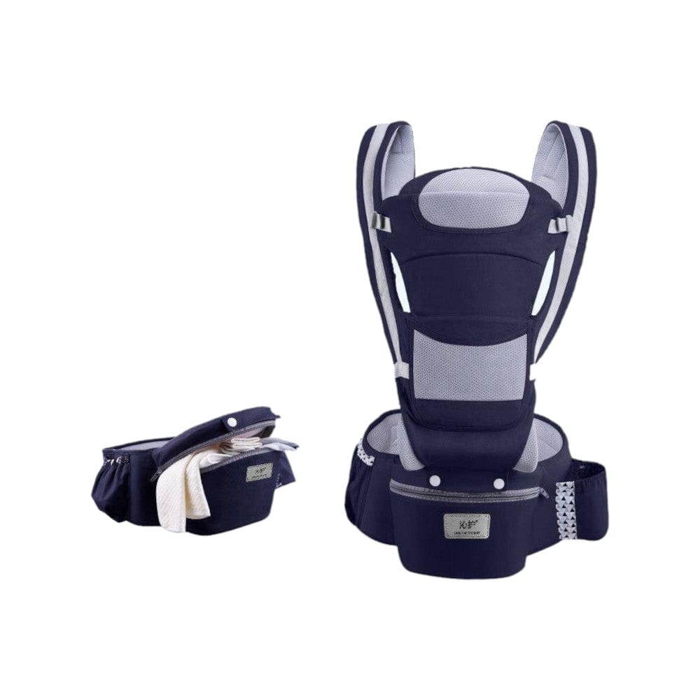 Joyfulbabygoods Baby Carrier Blue / With Pouch Baby Carrier with Hip Seat, Front & Back Positions