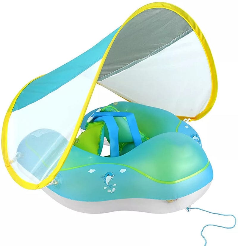 Joyfulbabygoods Baby Float with Canopy Baby Float with Canopy, Inflatable Pool Ring for 3–36 Months, Blue