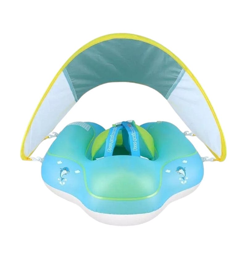 Joyfulbabygoods Baby Float with Canopy Large (L): 12–36 months Baby Float with Canopy, Inflatable Pool Ring for 3–36 Months, Blue
