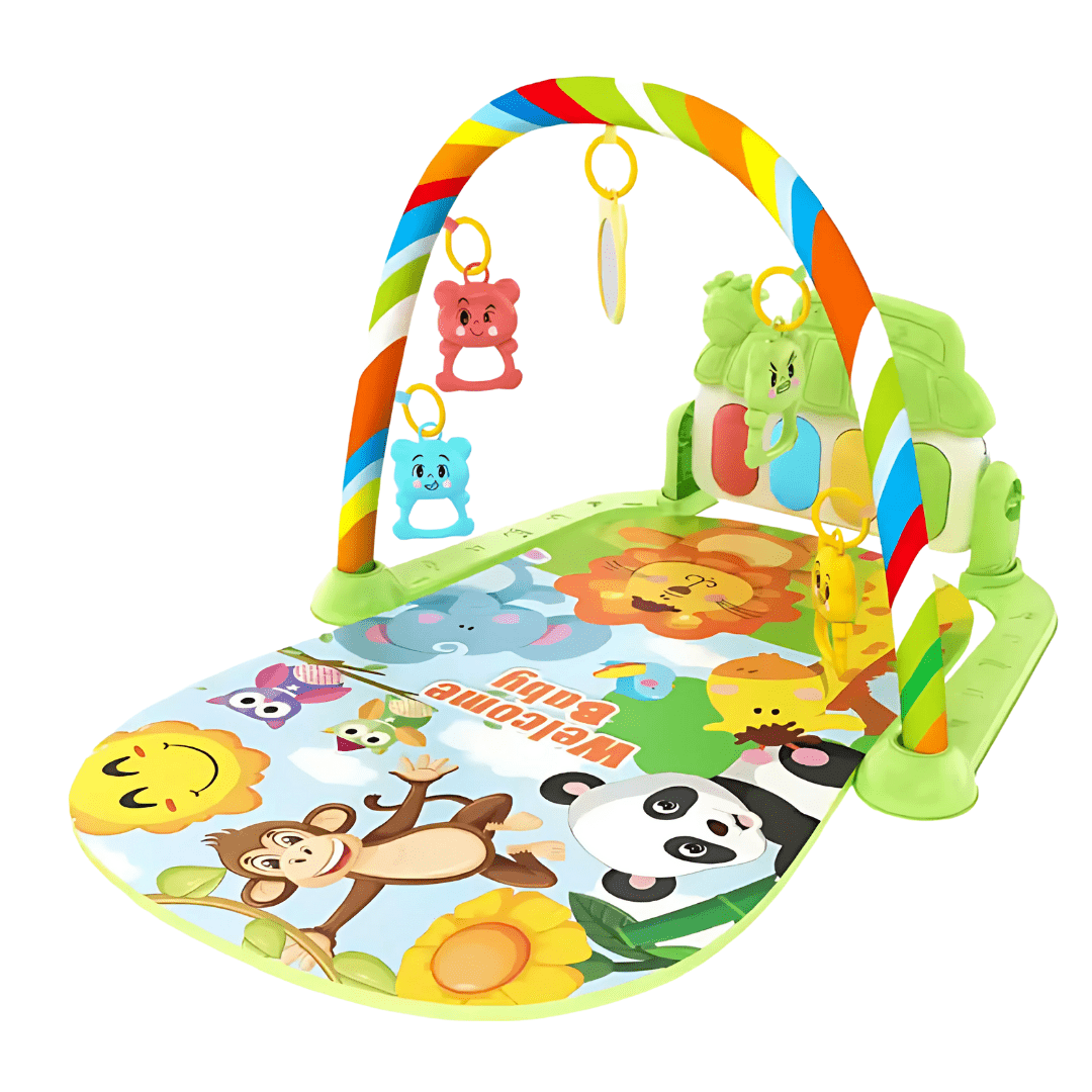 Joyfulbabygoods Baby Play Mat Baby Activity Gym with Kick Piano, Hanging Toys 0-36 Months Jungle