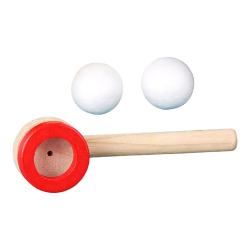 Joyfulbabygoods Ball Blower Toy Wooden Ball Blower Toy – Develops Coordination & Breath Control