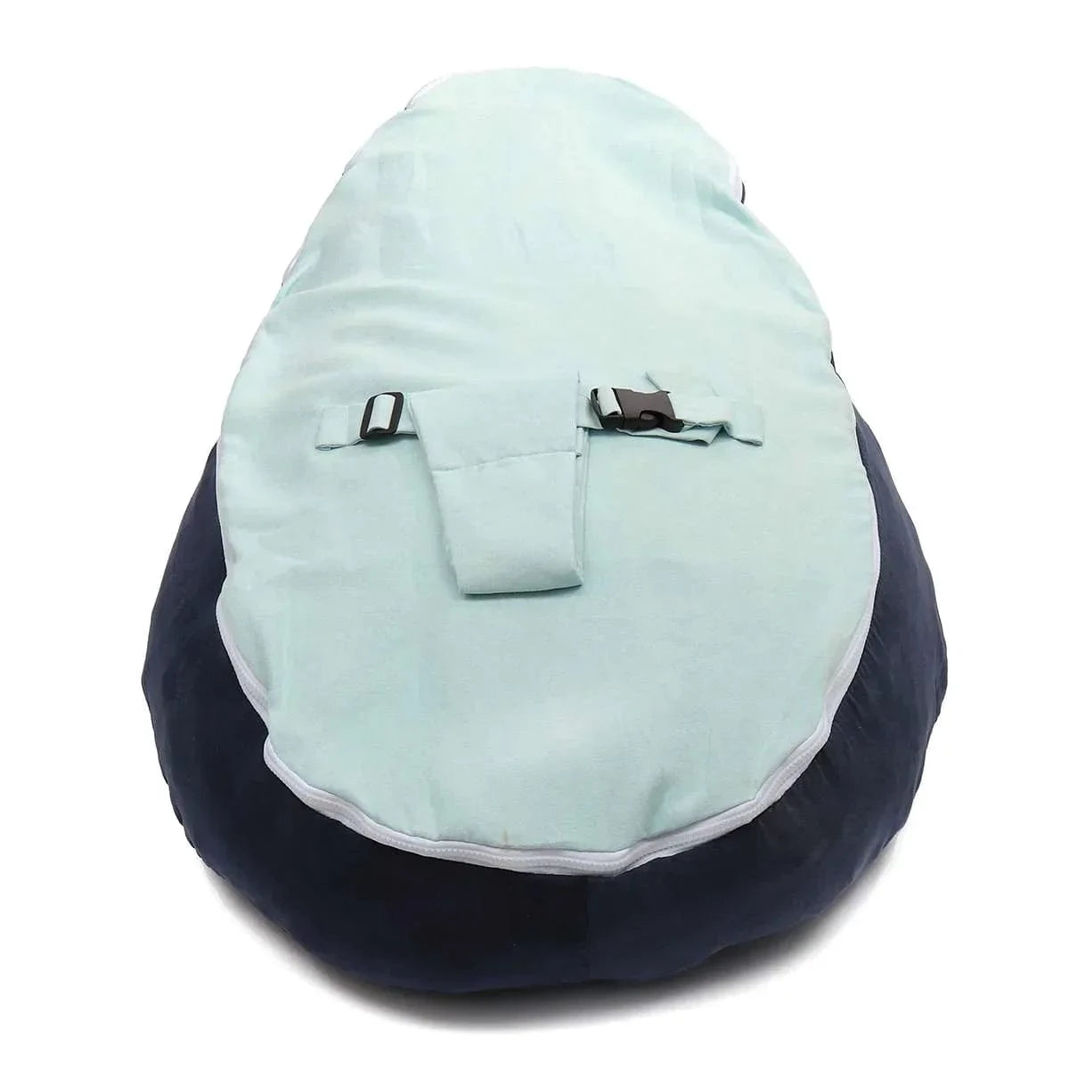 Joyfulbabygoods Bean Bag Lounger Blue Baby Bean Bag Lounger with Adjustable Support Harness, Washable Cover