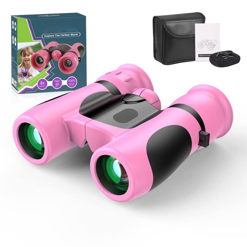 Joyfulbabygoods Binocular Pink Kids Binoculars 8X21 Compact 3+ Years, Outdoor Exploration