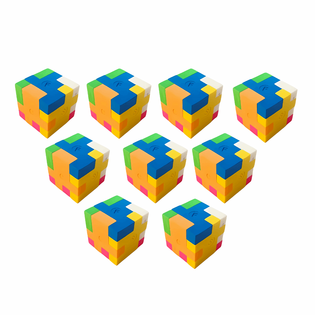 Joyfulbabygoods blocs Cube Puzzle Erasers-10 Cubic Puzzle Eraser Set, Colorful and Practical