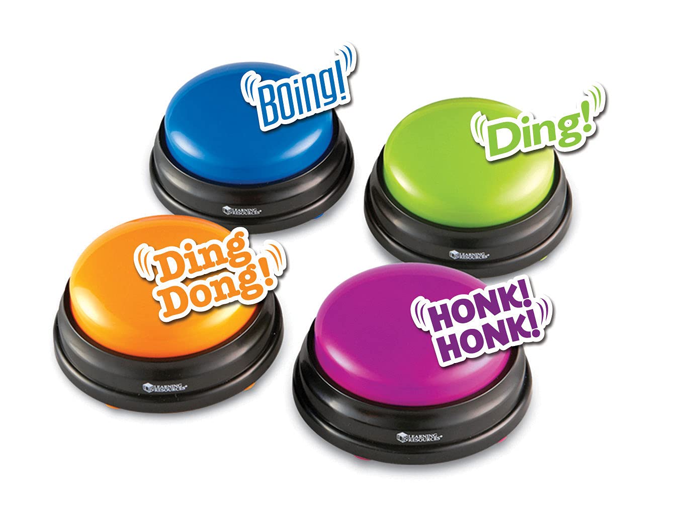 Joyfulbabygoods Buzzers game of 4 Learning Game Show Buzzers Set of 4 Colorful Pre-Recorded Sounds