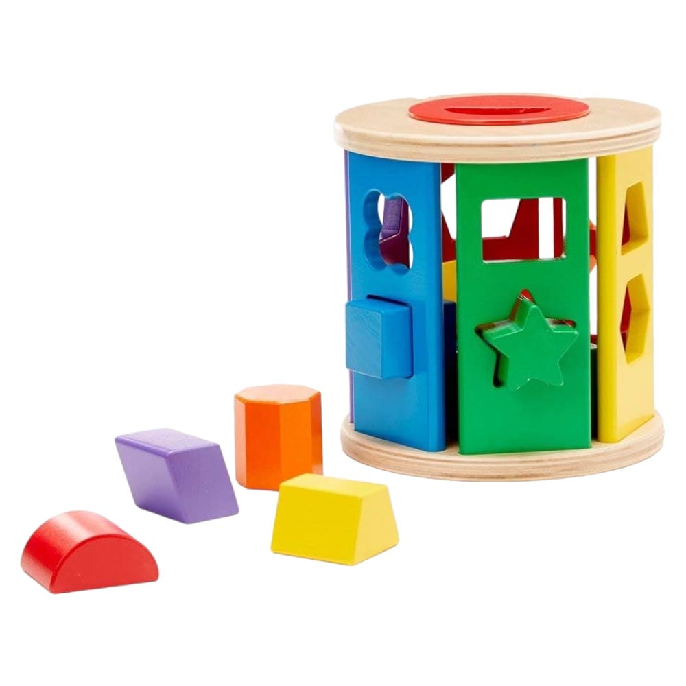 Joyfulbabygoods Construction and building Shape Sorter Shape Sorting Toy, Activity Board, 100 Wooden Blocks