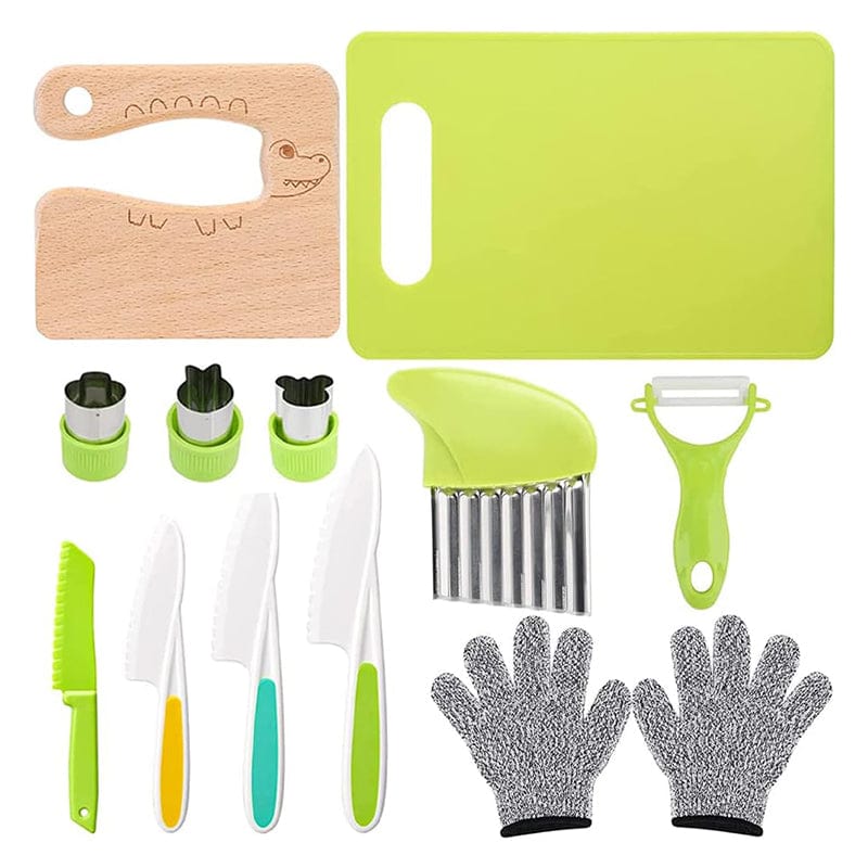 Joyfulbabygoods Cooking Toolset Mini Chef Cooking Toolset - 13-Piece Real Utensils Knife Set for Toddlers