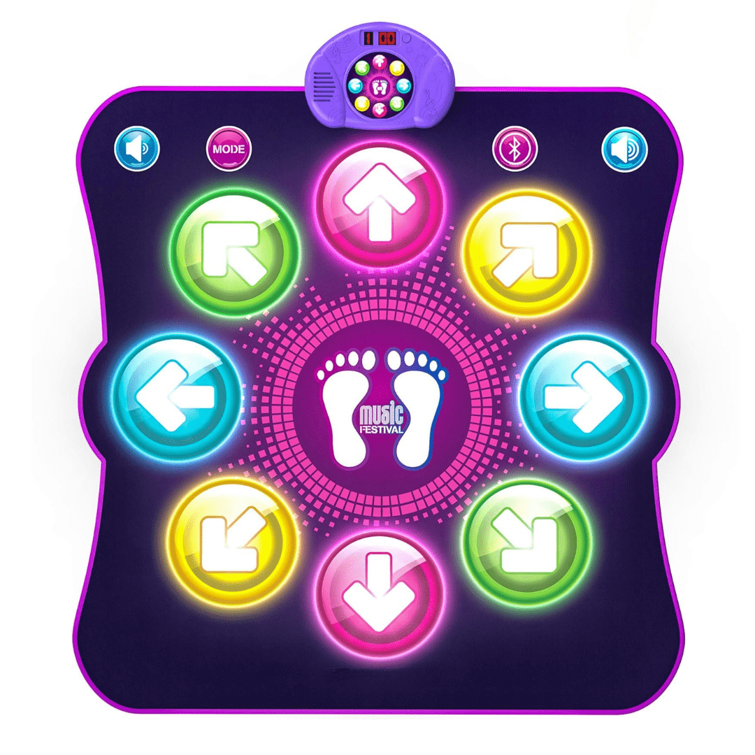 Joyfulbabygoods dance mat Light-Up Dance Mat for Kids, Bluetooth Music, Rechargeable Game Pad