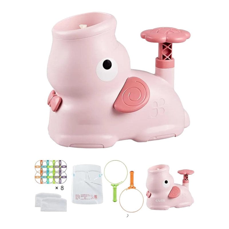 Joyfulbabygoods Flying Disc Launcher Pink Elephant Air-Powered Flying Disc Launcher for Outdoor Play