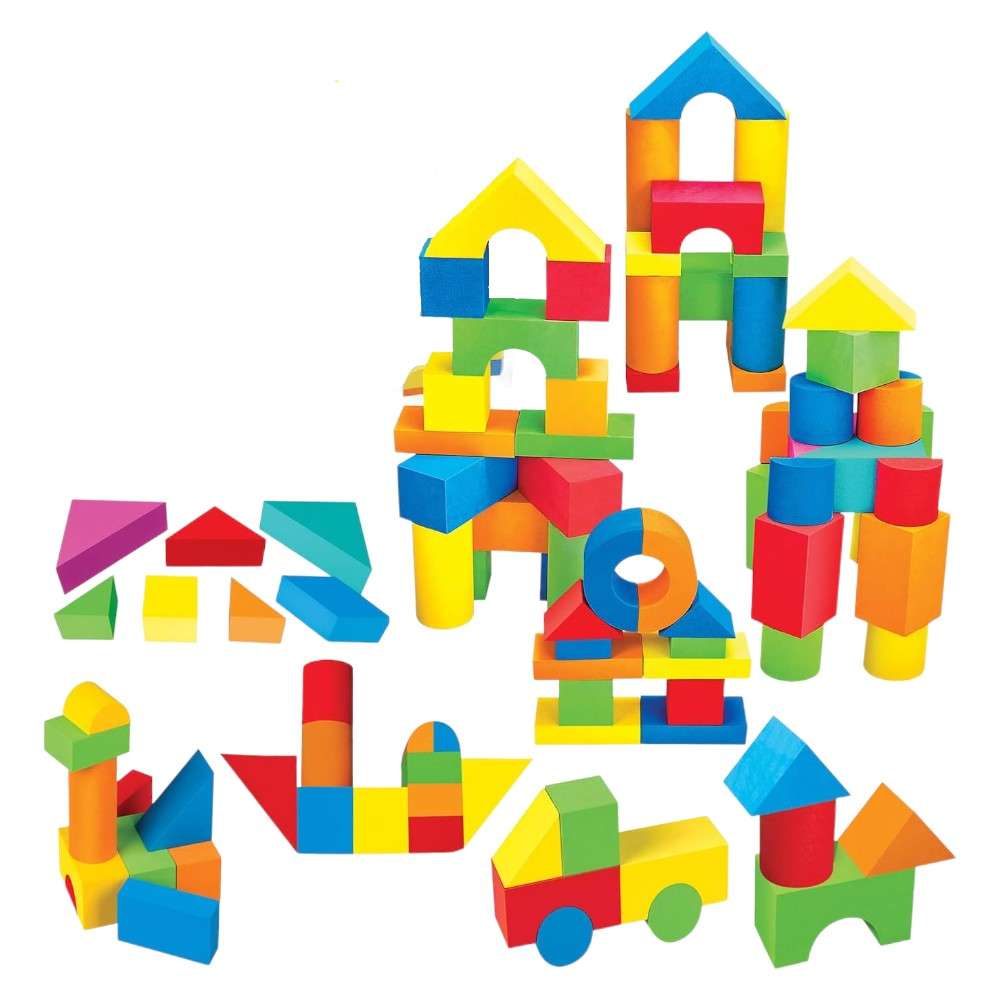 Joyfulbabygoods Foam Blocks 81 Foam Blocks for Toddlers Stackable, Water-Resistant & Puzzle Play