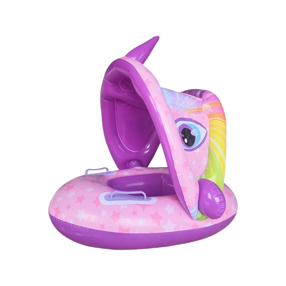 Joyfulbabygoods Inflatable Baby Pool Float Purple Inflatable Baby Pool Float with Sunshade 18 to 36 months