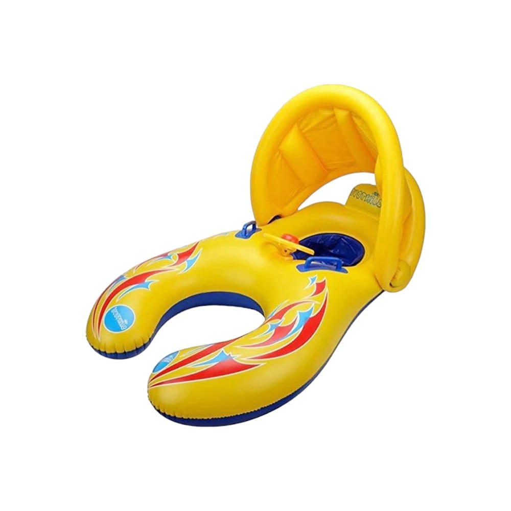 Joyfulbabygoods Inflatable Baby Pool Float Yellow Inflatable Baby Pool Float with Sunshade 18 to 36 months