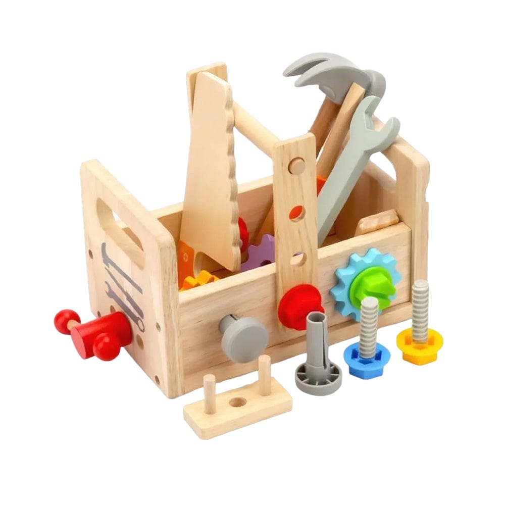 Joyfulbabygoods Kids tool box Wooden Kids’ Toolbox Set – Usable Tools for Hands-On Learning