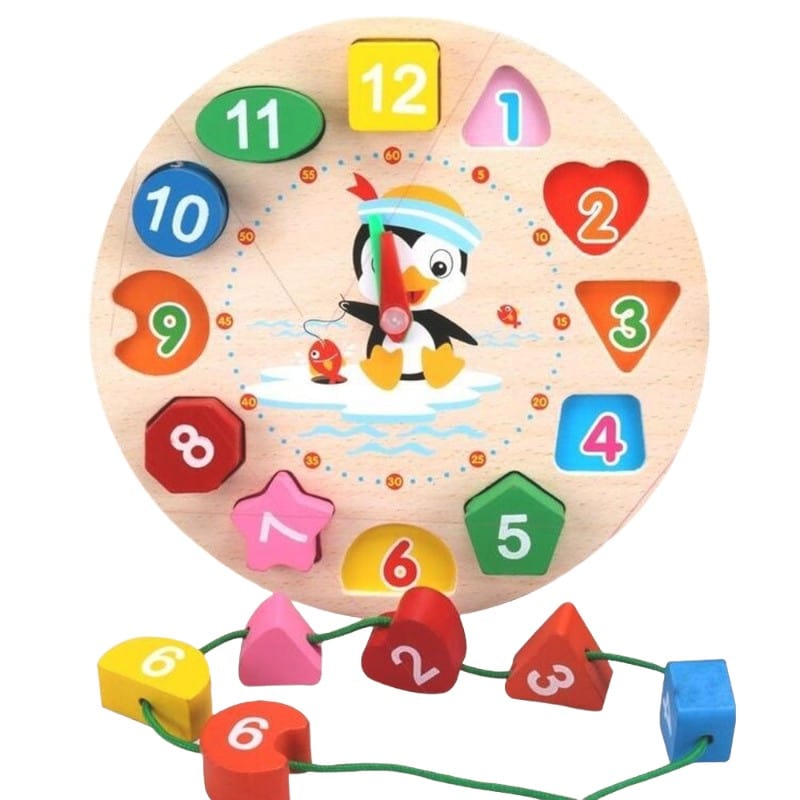 Joyfulbabygoods Learning game Colorful Wooden Clock for Easy Time Learning