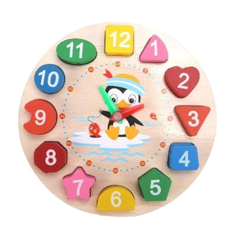 Joyfulbabygoods Learning game Colorful Wooden Clock for Easy Time Learning