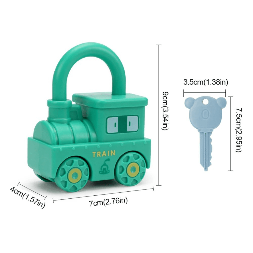 Joyfulbabygoods Lock and Key Toy Lock and Key Matching Toy Set with 6 Vehicle Locks and Numbered Keys