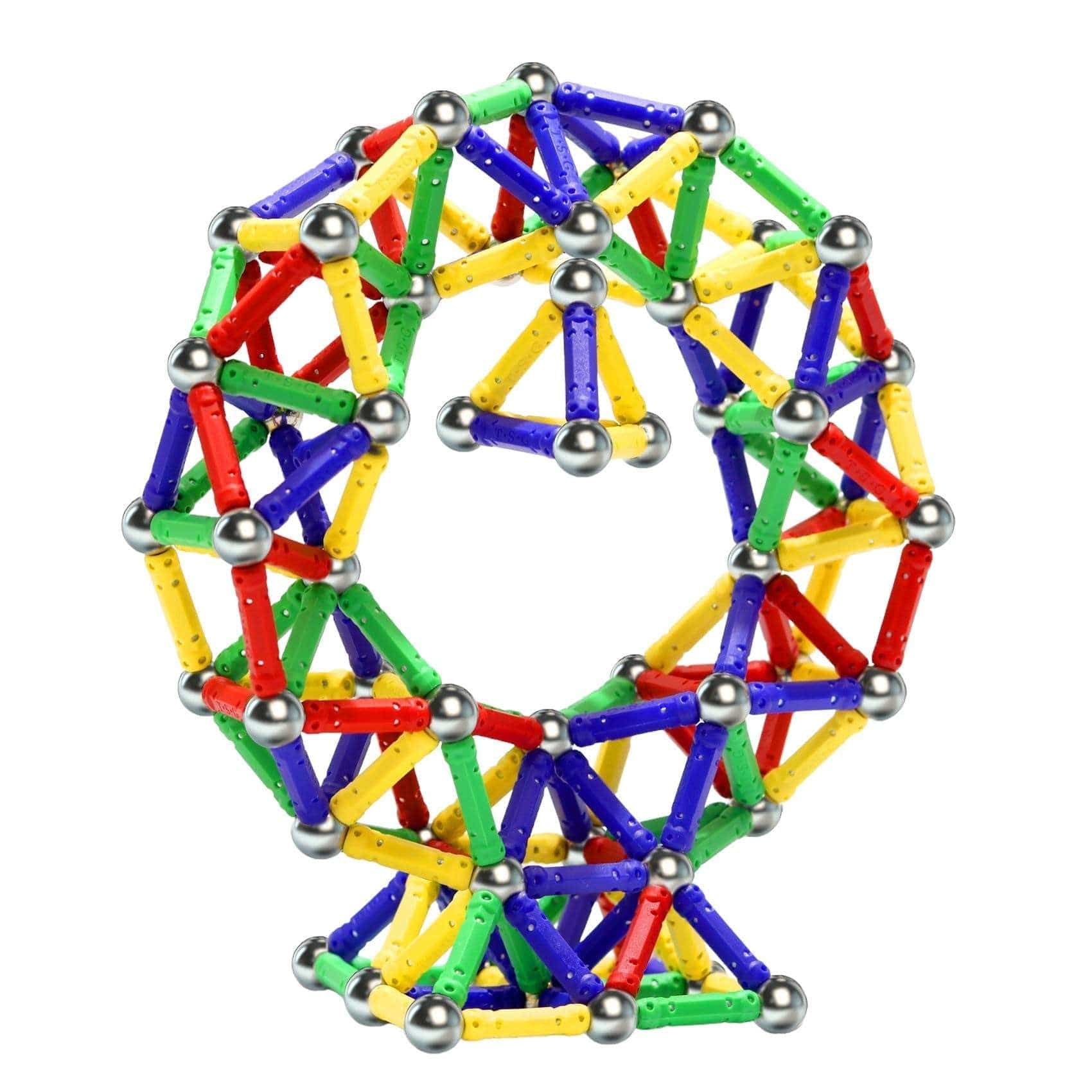 Joyfulbabygoods Magnetic Building Set 144 Pcs 144-Piece Magnetic Building Sticks 3D Puzzle Set for Kids