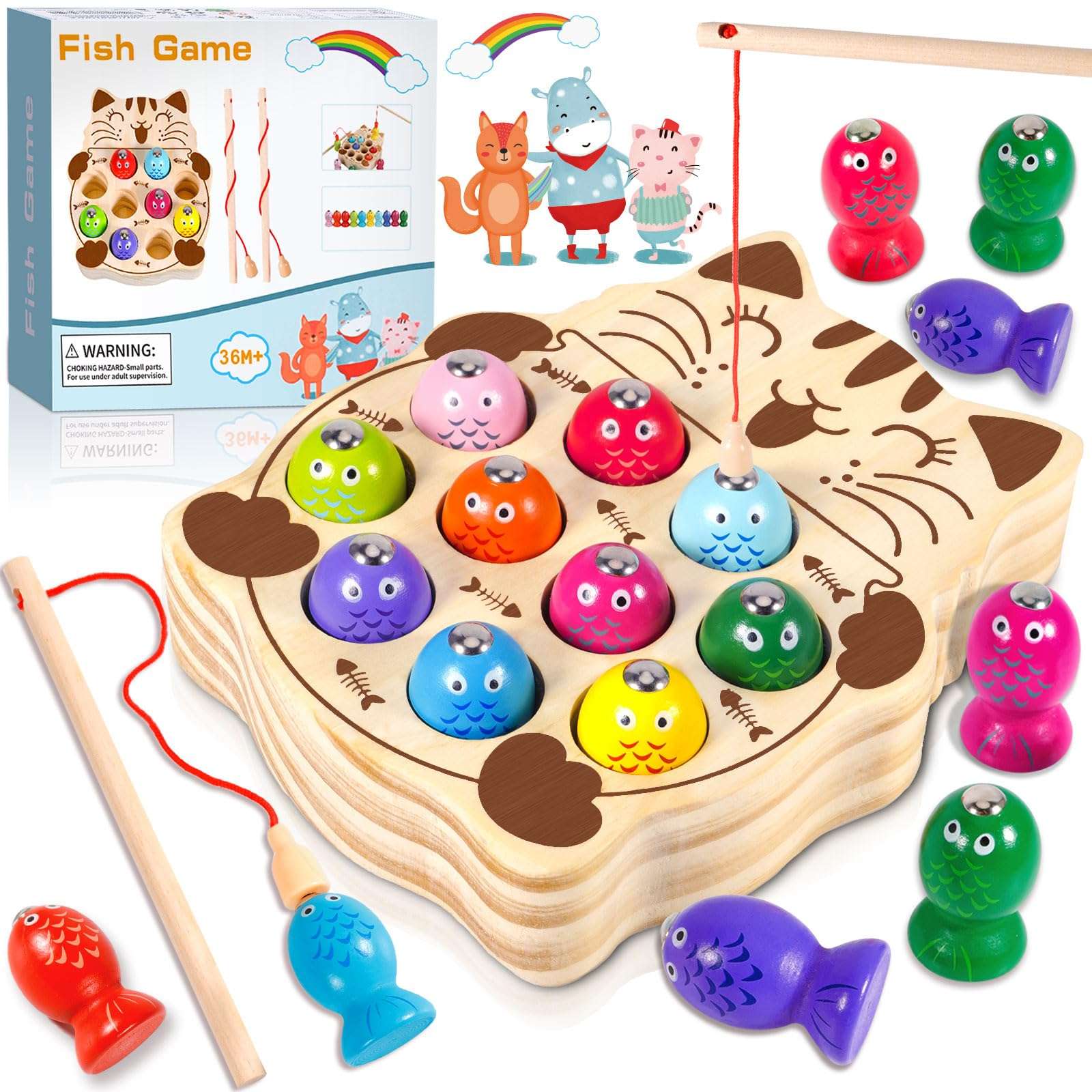 Joyfulbabygoods magnetic games Magnetic Fishing Game - Wooden Toy for Kids 2-5 Years
