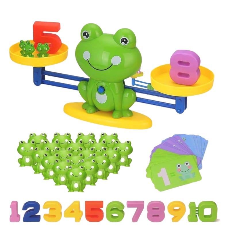 Joyfulbabygoods Math Balance Toy Frog Math Balance Toy for Learning Numbers, Colors, and Counting