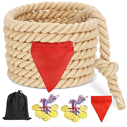Joyfulbabygoods outdoor games Beige 12M Tug of War Resistant Rope Colored for Kids & Adults