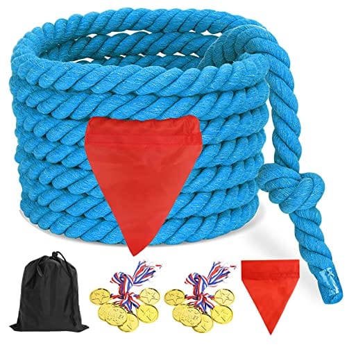 Joyfulbabygoods outdoor games Blue 6M Tug of War Resistant Rope Colored for Kids & Adults