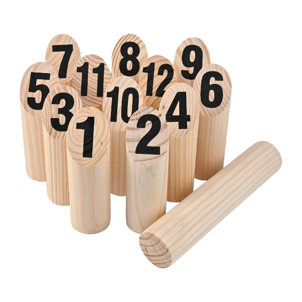 Joyfulbabygoods outdoor games S Wooden Numbered Kubb Set with Carry Bag for Outdoor Play