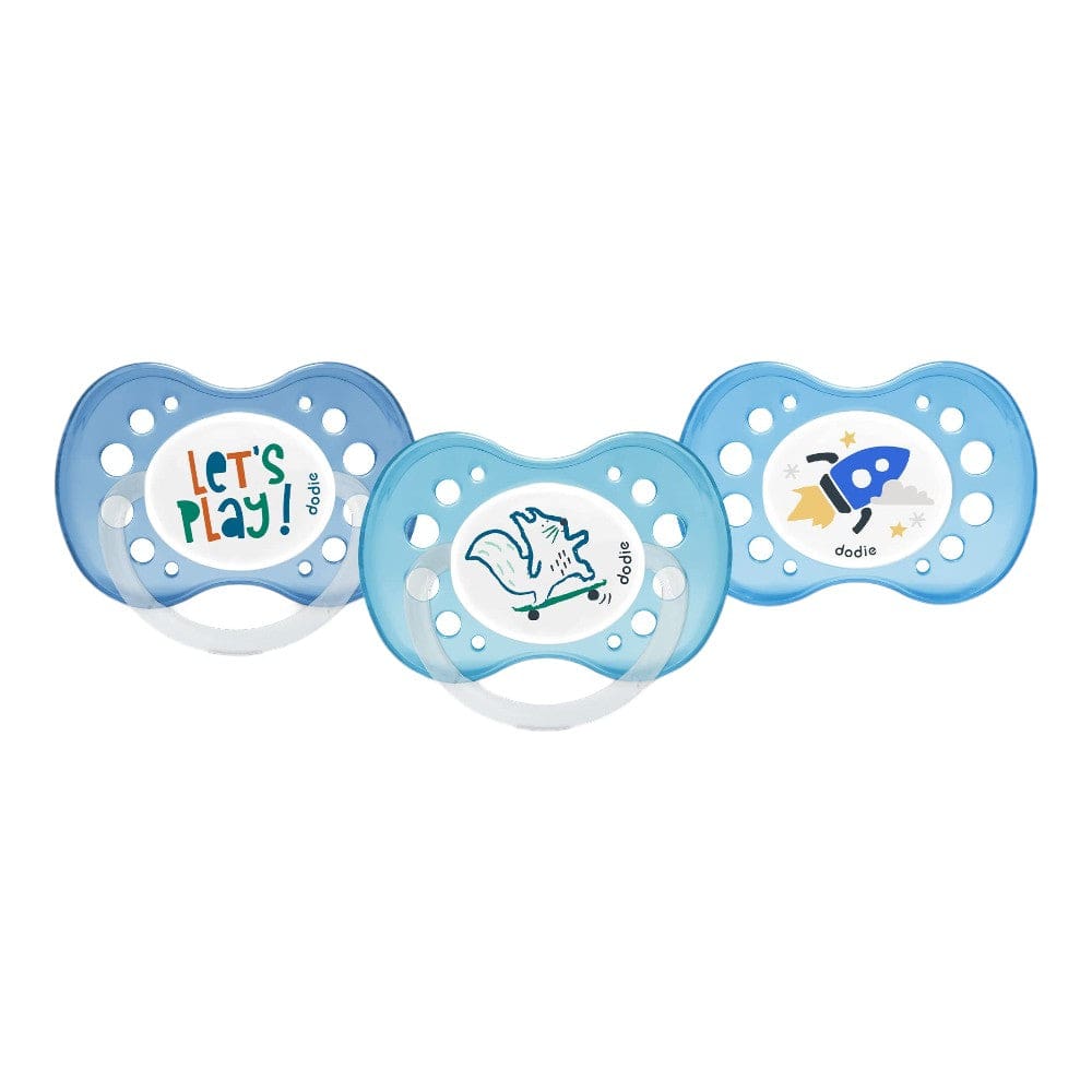 Joyfulbabygoods Pacifiers Blue 3-Pack Anatomic Pacifier Set 18M+ with Ventilated Shields