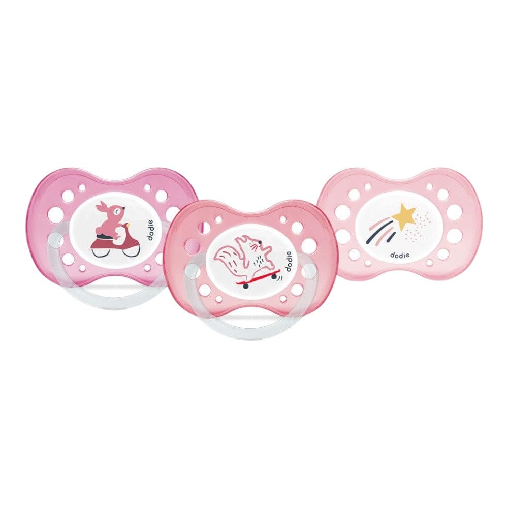 Joyfulbabygoods Pacifiers Pink 3-Pack Anatomic Pacifier Set 18M+ with Ventilated Shields