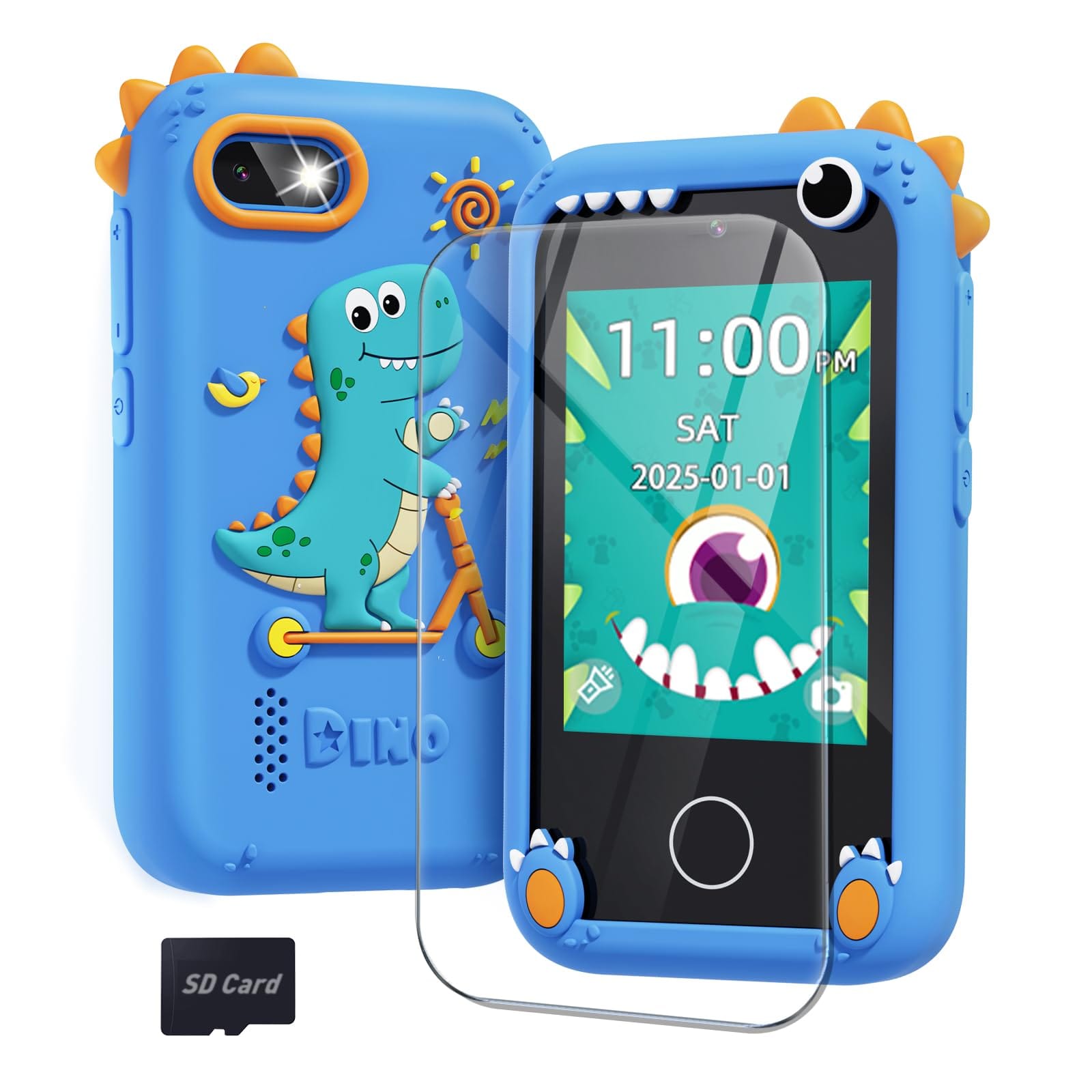Joyfulbabygoods Phone Kids Dinosaur Phone Toy, Touchscreen Smart Toy Dual Camera & Games