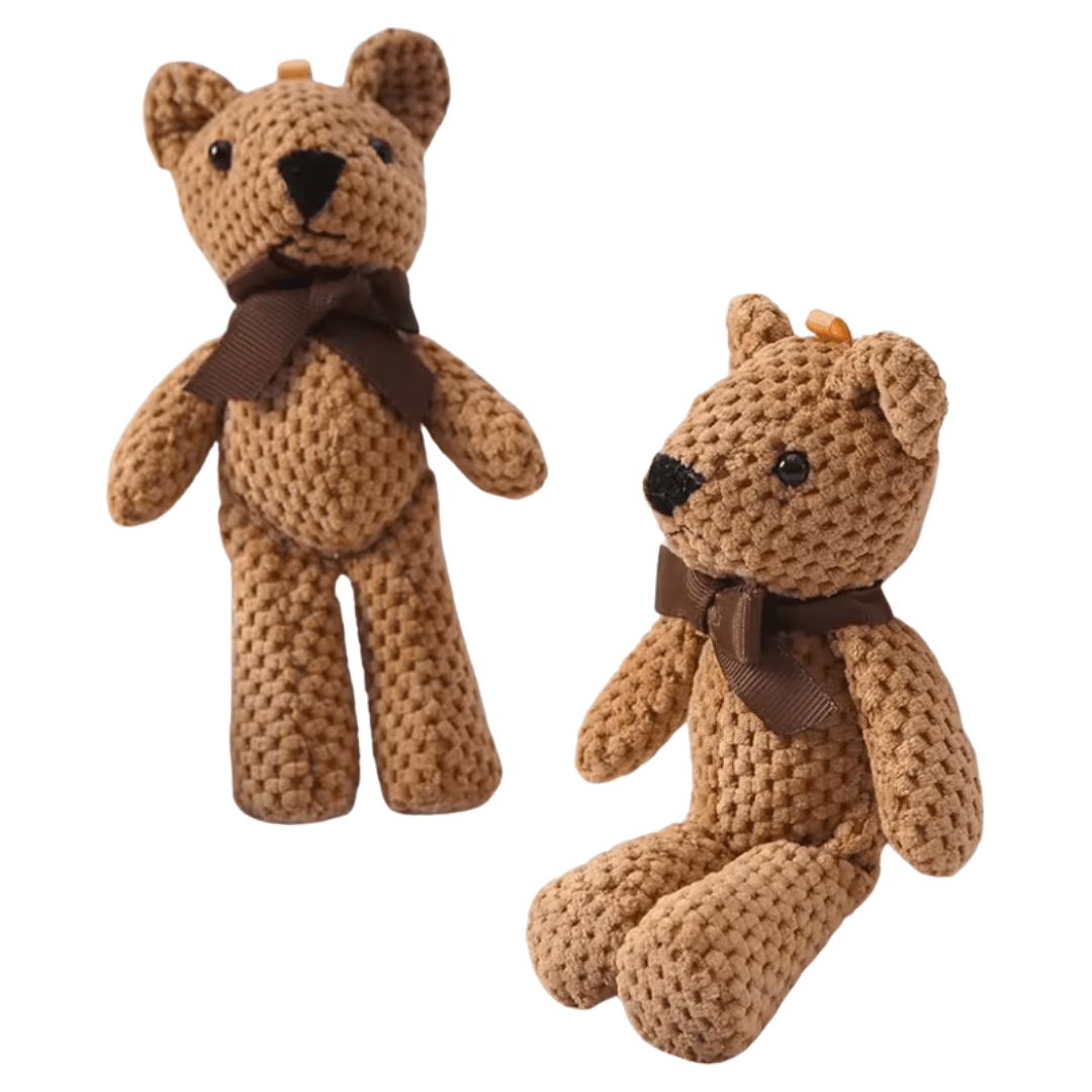 Joyfulbabygoods Plush Bears Set of 2 Handmade 100% Cotton Plush Teddy Bears – Soft Hanging Dolls