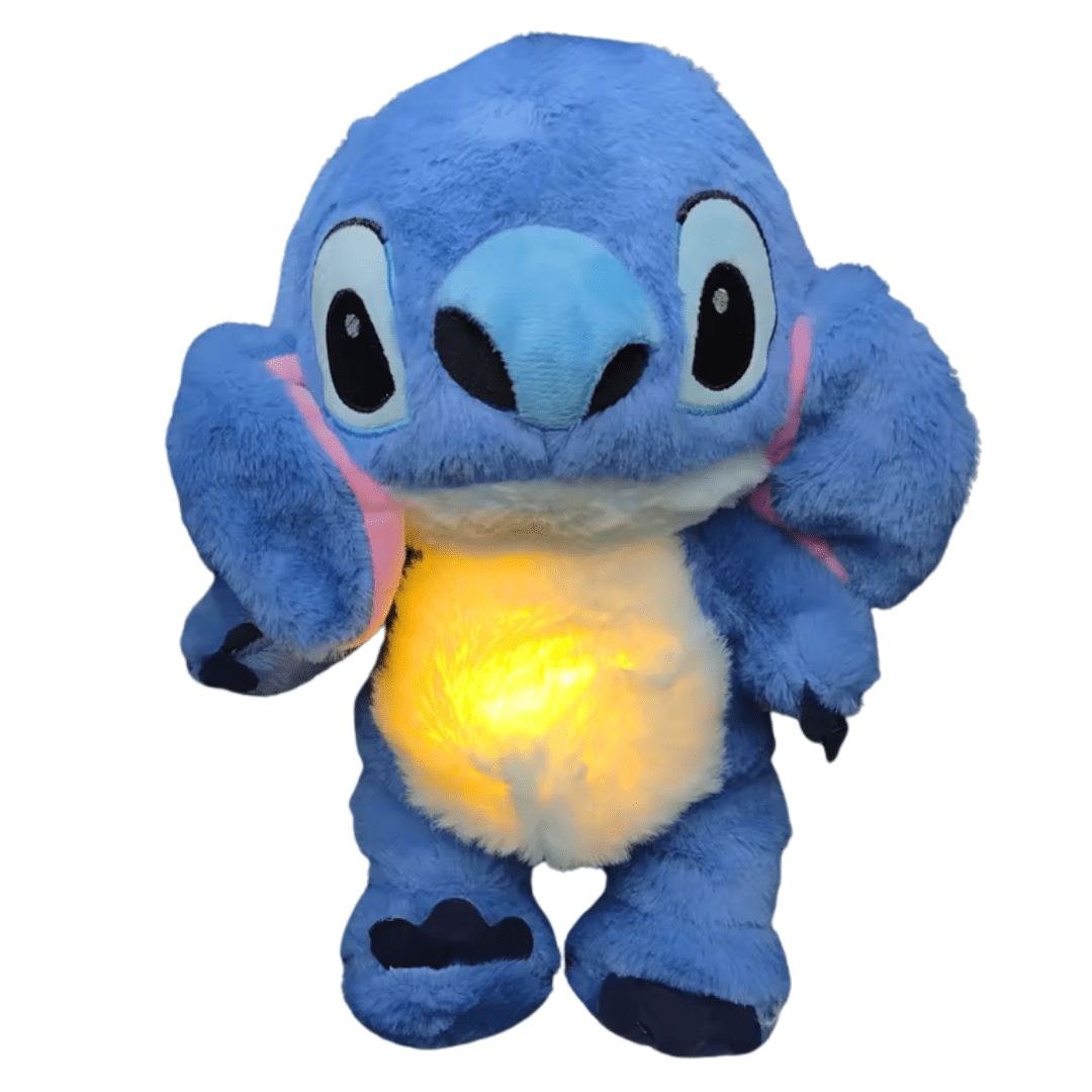 Joyfulbabygoods Plush Toy Blue Stitch-Inspired Breathing Plush Toy with Soothing Light and Sound