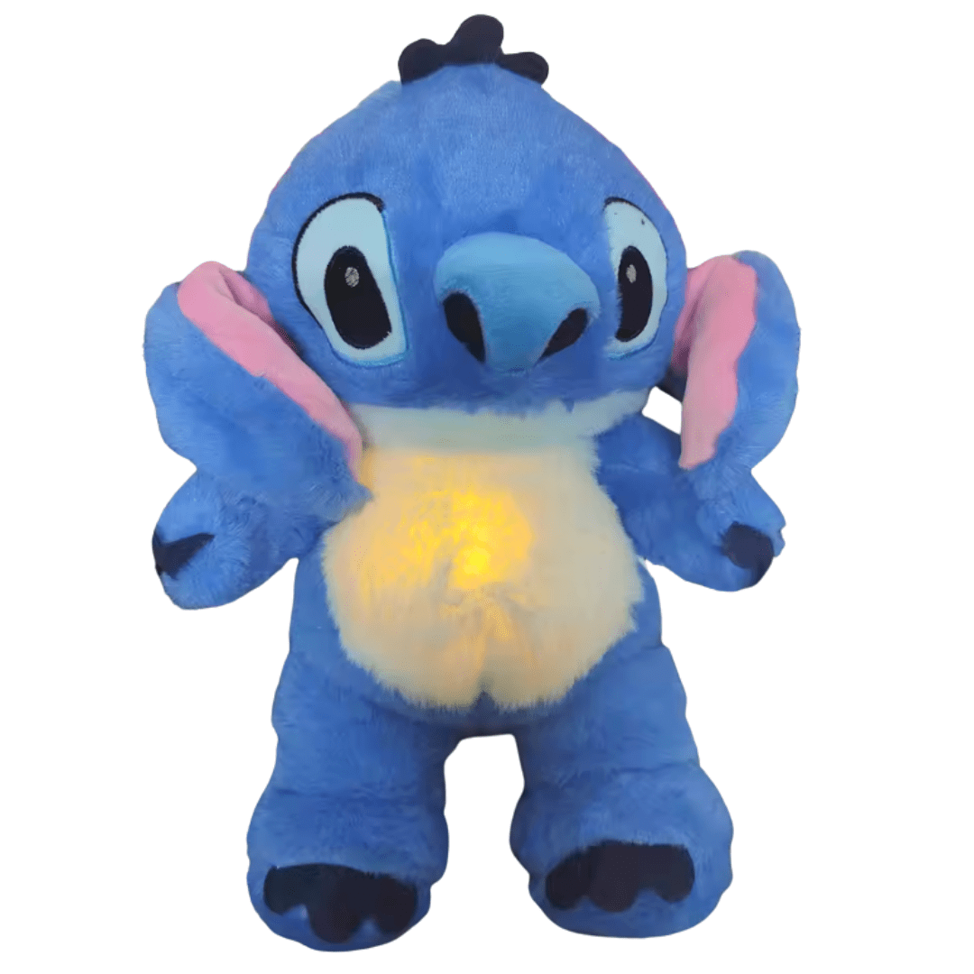 Joyfulbabygoods Plush Toy Blue Stitch-Inspired Breathing Plush Toy with Soothing Light and Sound