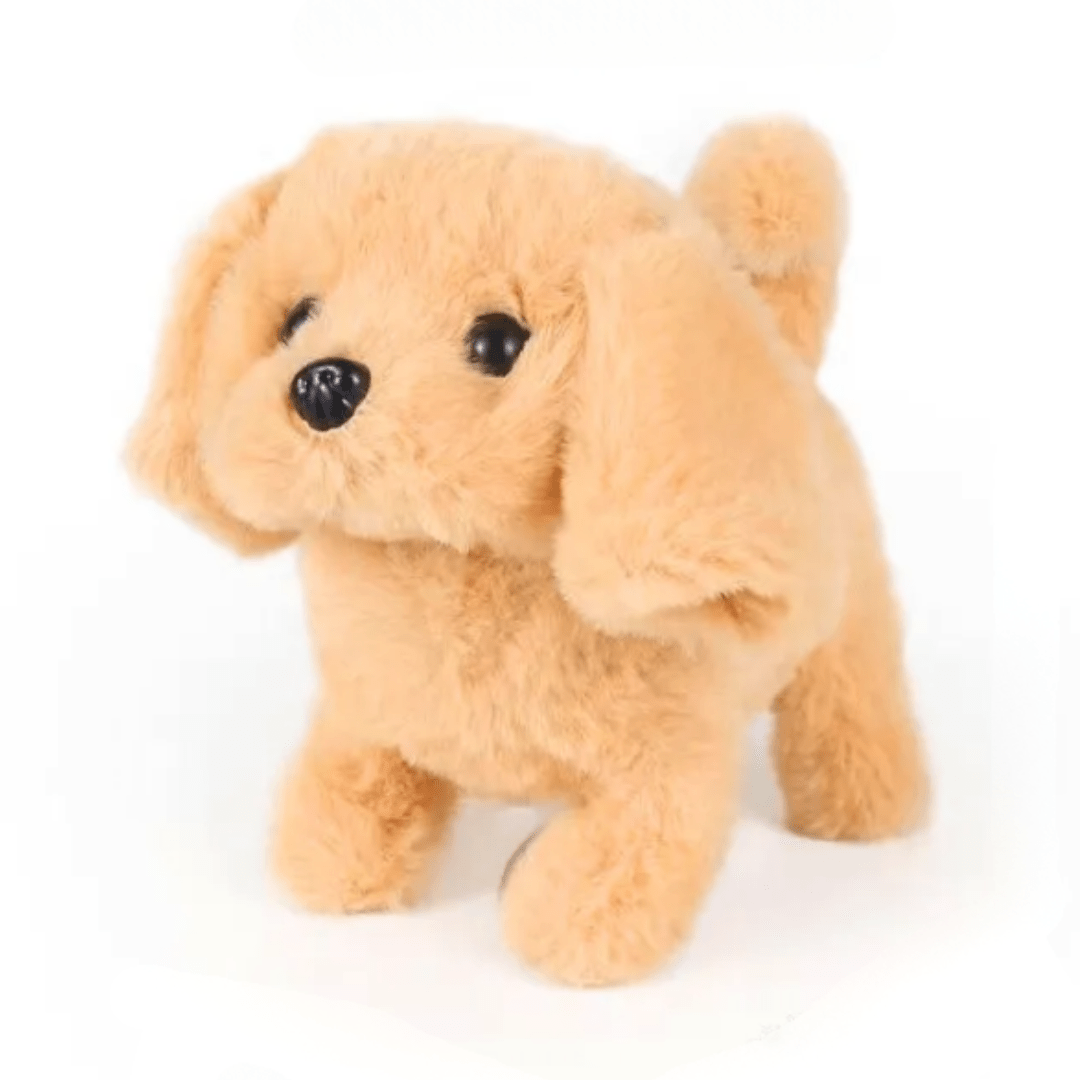 Joyfulbabygoods Plush Toy Golden Retriever Walking Plush Dog Toy with Bark Sound, Moving Ears – Battery-Operated