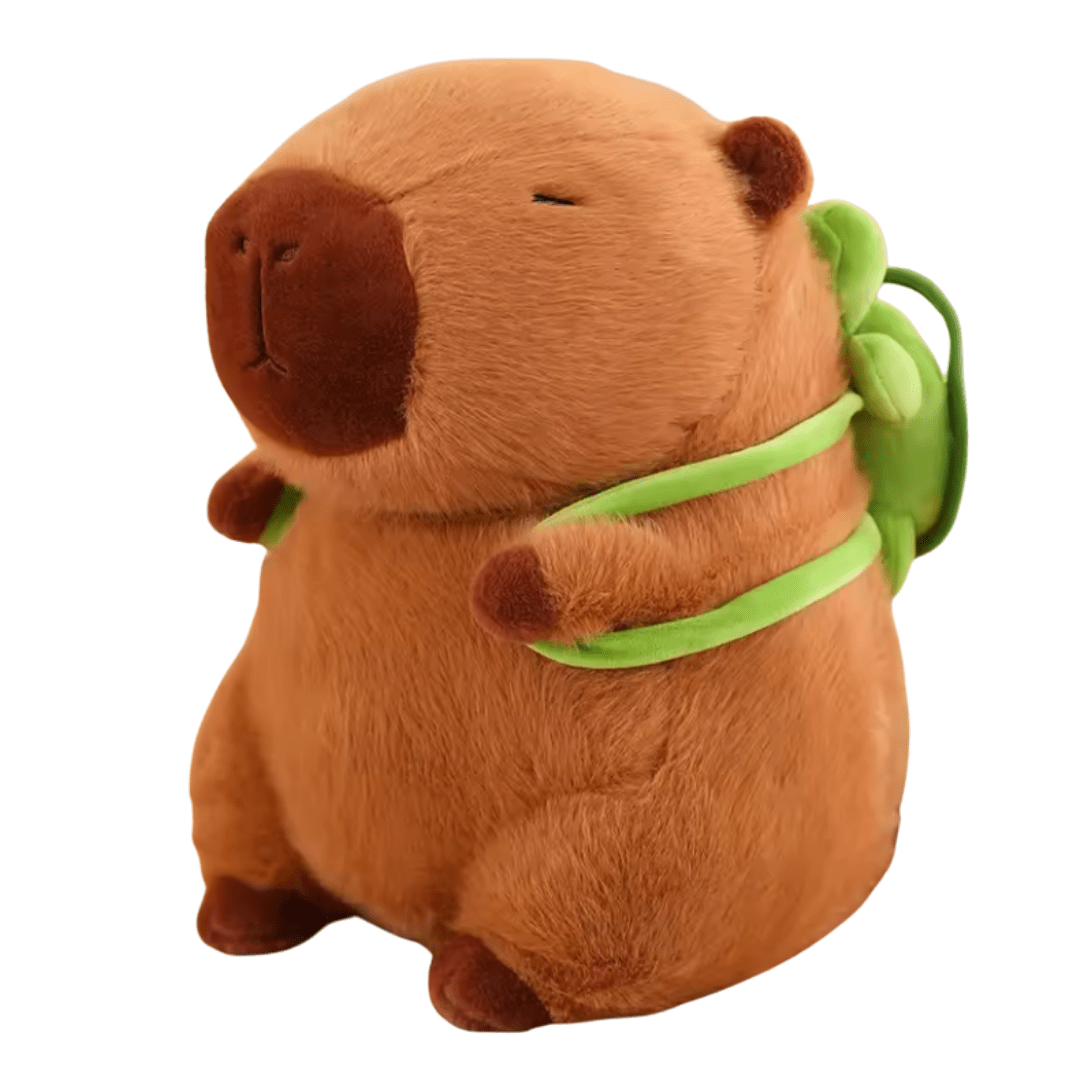Joyfulbabygoods Plush Toy Turtle Backpack Capybara Plush Strawberry Hat or Turtle Backpack, Cotton 15.7 inches