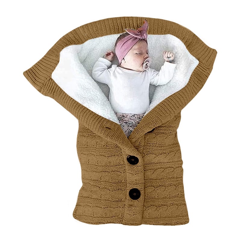 Joyfulbabygoods Polar Baby Wrap Brown / One size Soft Polar Baby Wrap with Easy-Open Button, 29.5x13.8 Inch