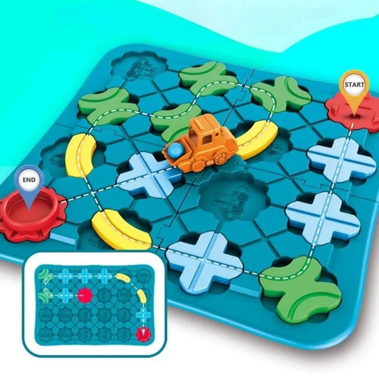 Joyfulbabygoods Puzzle Toy Green/Blue Street Puzzle Toy With 118 Challenges for Logical Thinking Practice
