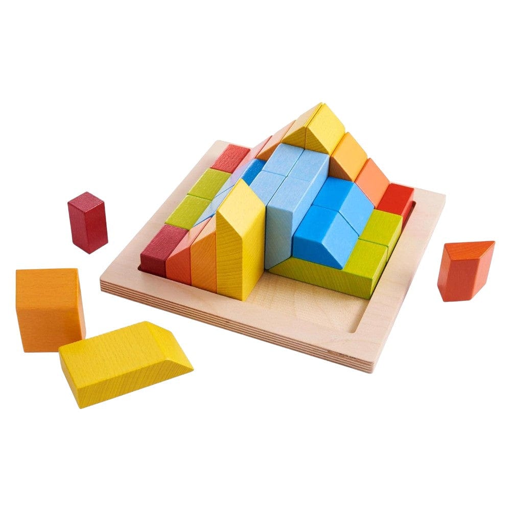 Joyfulbabygoods Puzzle Wooden 3D Stacking Blocks 28 Pieces STEM Toy for Kids 2+ Multicolor