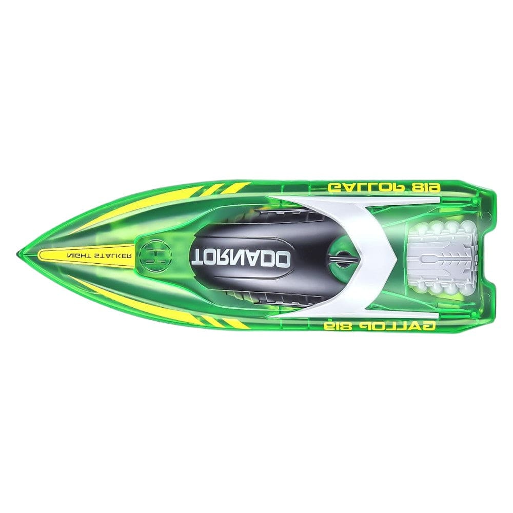 Joyfulbabygoods RC Boat Green RC Speed Boat 2.4GHz – Dual Batteries, LED Lights, Fast Racing Toy