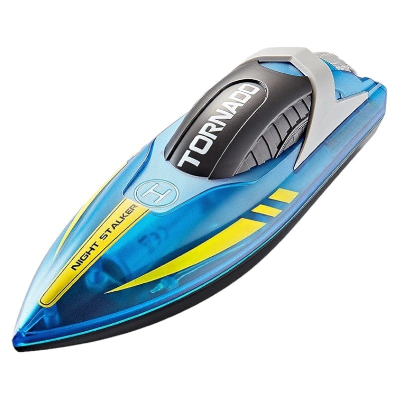 Joyfulbabygoods RC Boat Sky Blue RC Speed Boat 2.4GHz – Dual Batteries, LED Lights, Fast Racing Toy