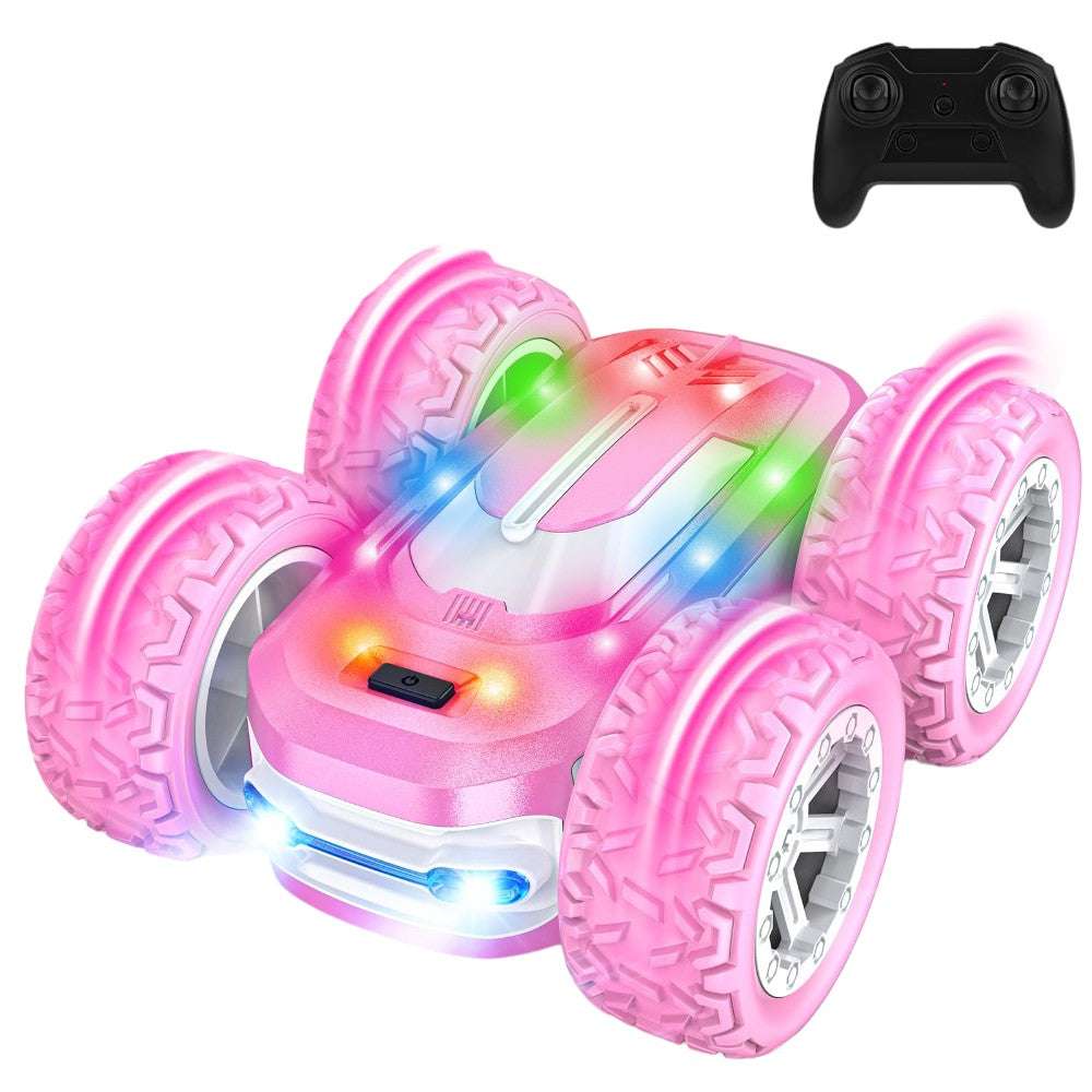 Joyfulbabygoods RC Car Pink Spider Off-Road 4x4 RC Stunt Car – 360° Spins & LED Lights